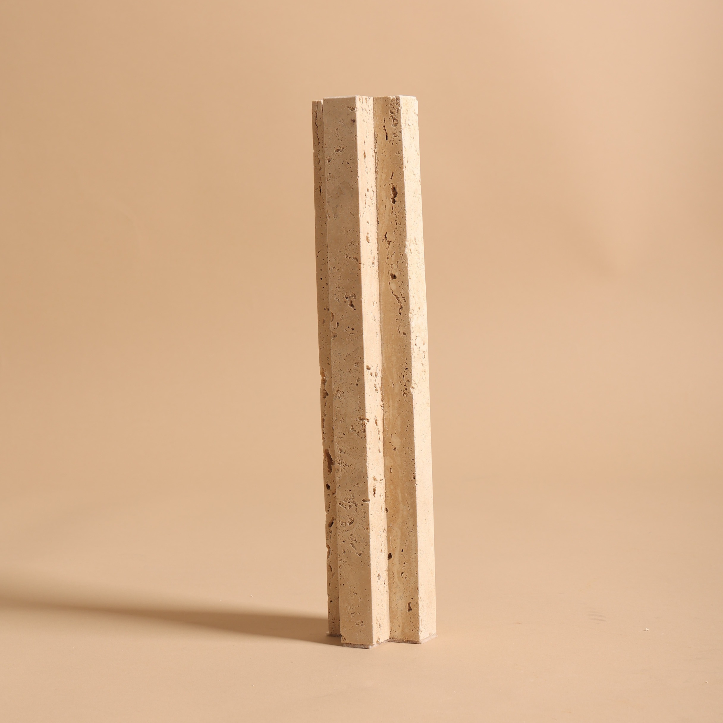 Tall Travertine Candle Holder