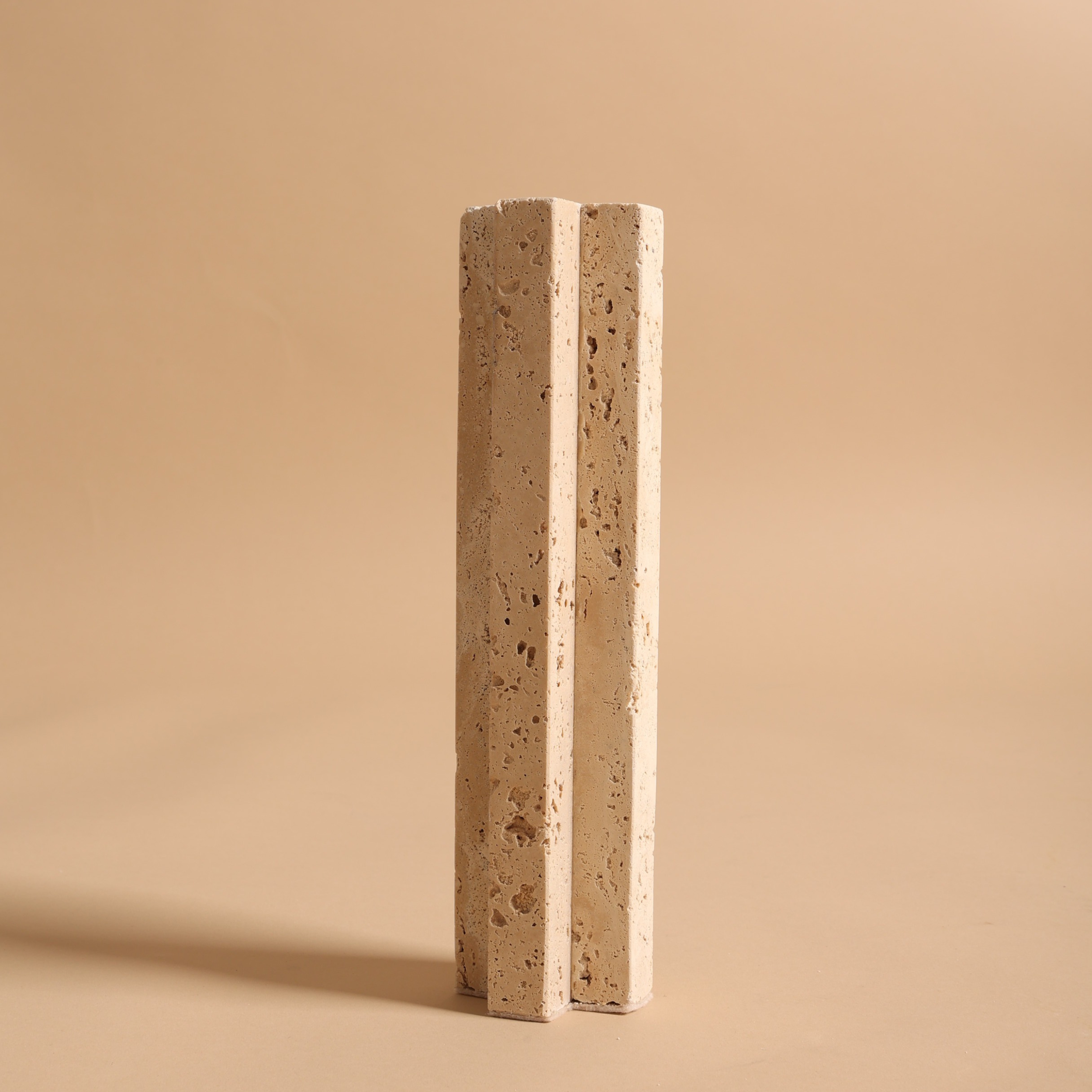 Tall Travertine Candle Holder