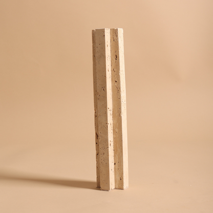 Tall Travertine Candle Holder