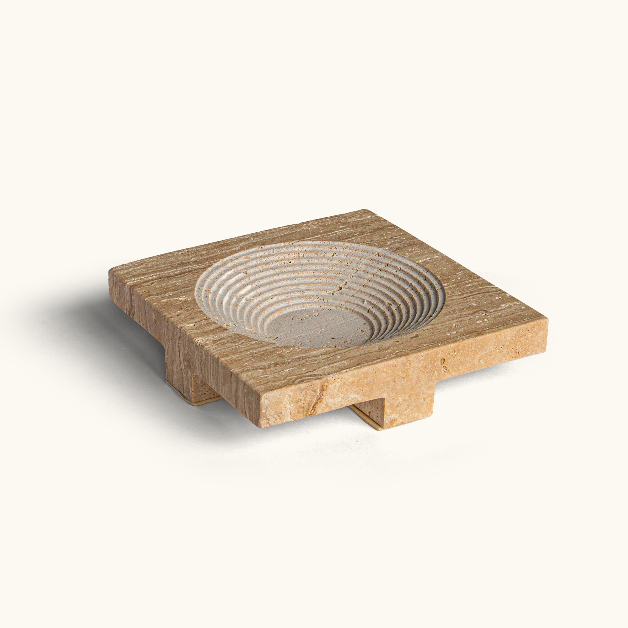 Roman Travertine Bowl (Squared)