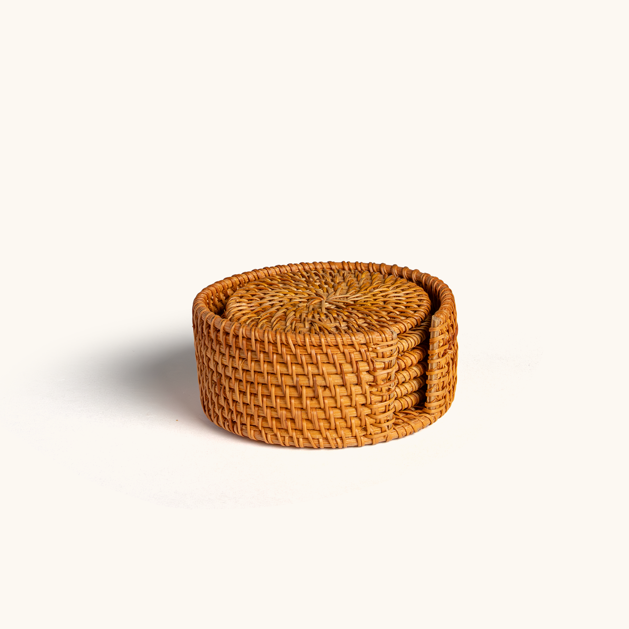 Handwoven Rattan Coasters - Set of 6