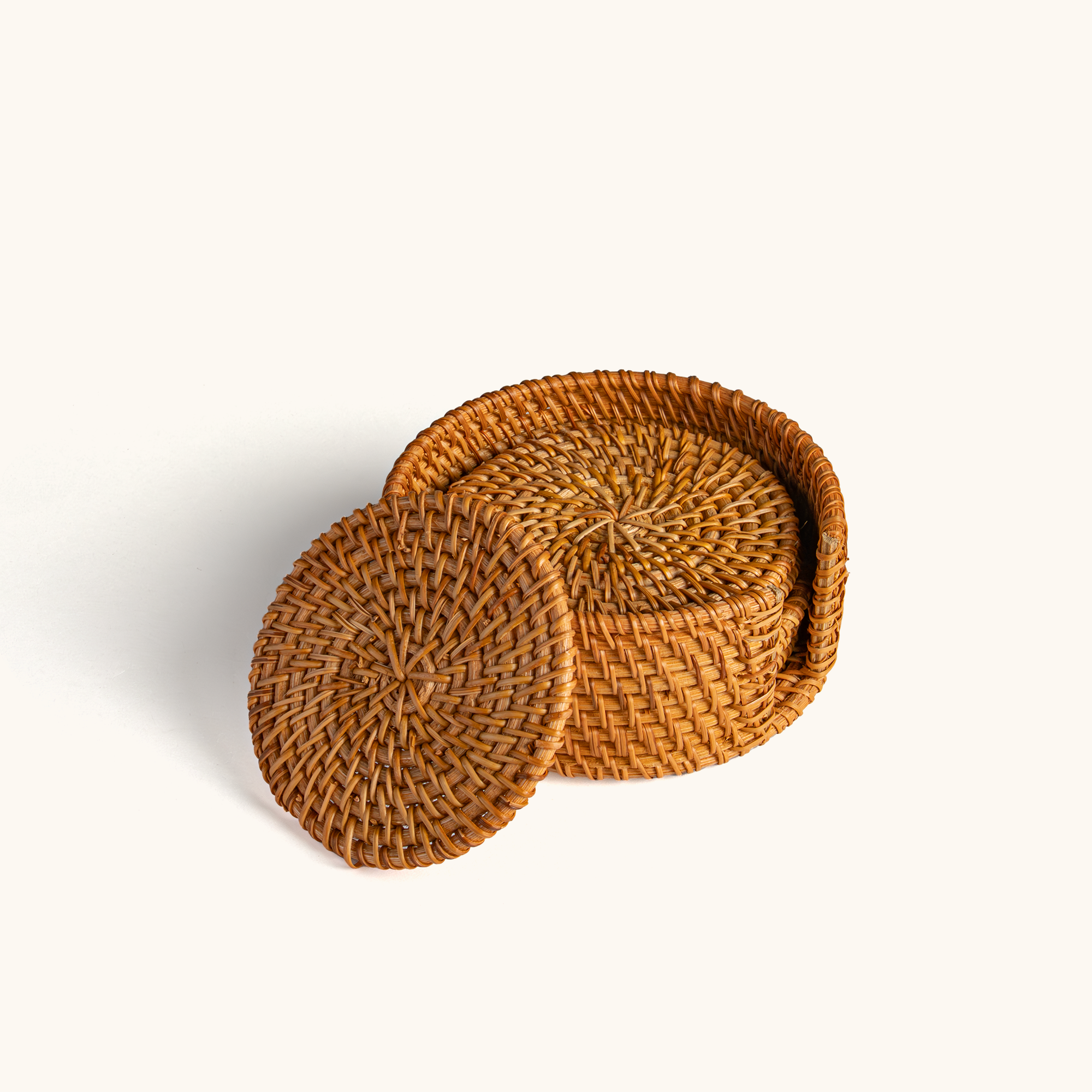 Handwoven Rattan Coasters - Set of 6